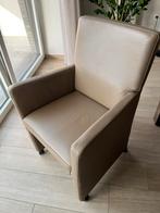 4 eetkamerstoelen met wieltjes, Ophalen, Minder dan 75 cm, Leer, Zo goed als nieuw