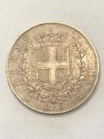 Munt zilver 5 lire Italië Vittorio Emanuele II 1861 zeldzaam, Ophalen of Verzenden, Italië, Losse munt, Zilver