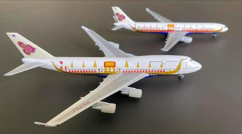 Herpa Wings Thai Airways B747-400 + A330 Amazing Thailand, Collections, Aviation, Comme neuf, Modèle réduit