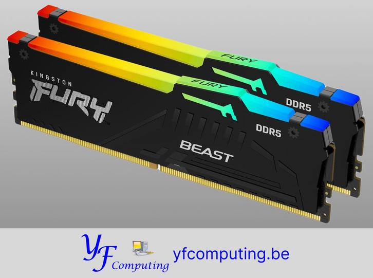 Kingston FURY Beast 32 Go 5600MT/s DDR5 CL36 (2 x 16 Go), Computers en Software, RAM geheugen, Nieuw, Desktop, 32 GB, DDR5, Ophalen of Verzenden