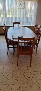 Tafel + 6 stoelen hout, Huis en Inrichting, Complete eetkamers, Ophalen of Verzenden, Zo goed als nieuw