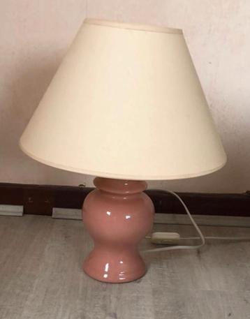 Lampe de table, veilleuse rose ancienne. 2 pièces, Enlèvement, Comme neuf
