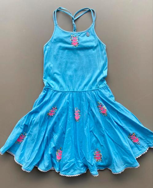 Blauw kleedje spaghettibandjes Mim-pi 146-152, Kinderen en Baby's, Kinderkleding | Maat 152, Zo goed als nieuw, Meisje, Jurk of Rok