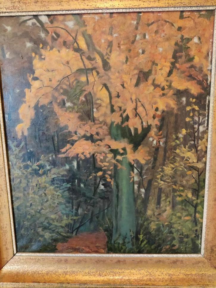 schilderij herfstbos door G.Dedecker, Antiek en Kunst, Kunst | Schilderijen | Abstract, Ophalen