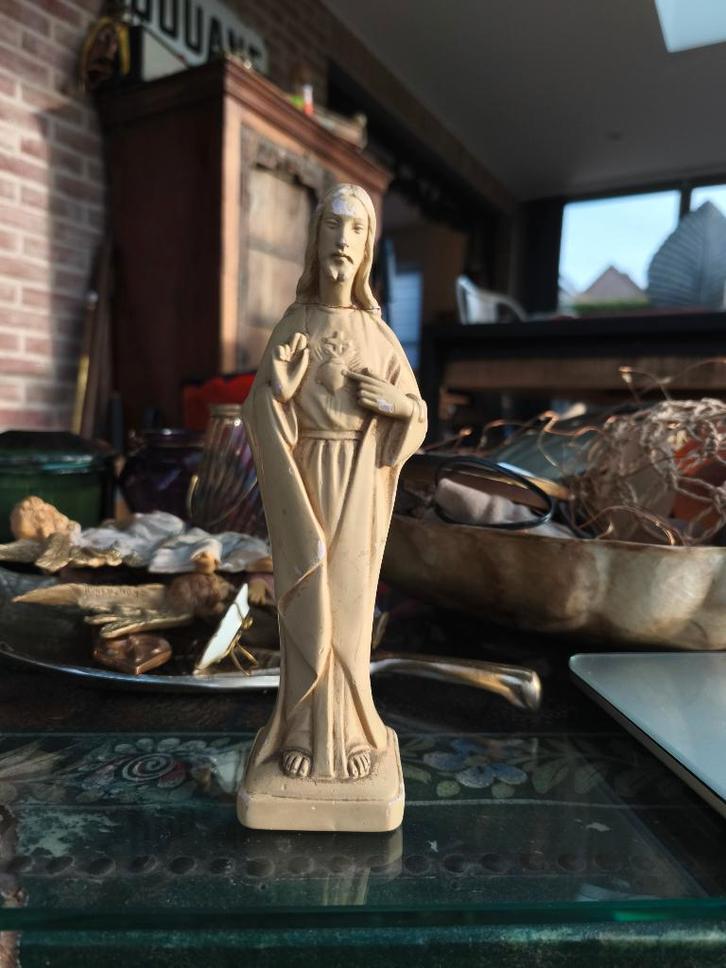 Standbeeld  het Heilig Hart  Jezus Gesigneerd G. Carli 1920, Antiek en Kunst, Antiek | Porselein, Ophalen of Verzenden