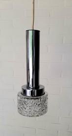 Vintage Hanglamp Frost Kristal glas chroom, Gebruikt, Ophalen of Verzenden