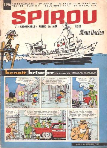 Spirou stripblad 1 exemplaar uit 1961 beschikbaar voor biedingen