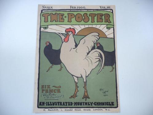 1900 Cecil Aldrin originele oude litho prent uit THE POSTER, Antiek en Kunst, Kunst | Litho's en Zeefdrukken, Ophalen of Verzenden