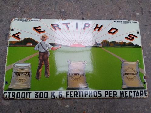 Emaille reclamebord Fertiphos, Verzamelen, Merken en Reclamevoorwerpen, Gebruikt, Reclamebord, Ophalen of Verzenden