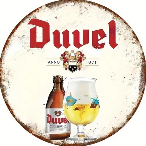 Reclamebord vintage Duvel rond - mancave poolhouse nieuw, Verzamelen, Merken en Reclamevoorwerpen, Nieuw, Reclamebord, Ophalen of Verzenden
