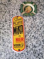 Oude reclame Miko deurbordje emaille, Verzamelen, Ophalen of Verzenden, Zo goed als nieuw