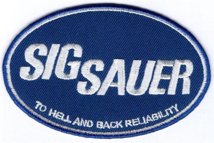 Sig Sauer stoffen opstrijk patch embleem #1, Verzamelen, Kleding en Patronen, Nieuw, Verzenden
