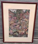 Gouache marché outre mer, Ophalen of Verzenden