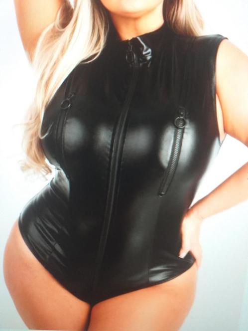 Body Wet Look (Love Honey), Kleding | Dames, Grote Maten, Nieuw, Overige typen, Zwart, Ophalen of Verzenden