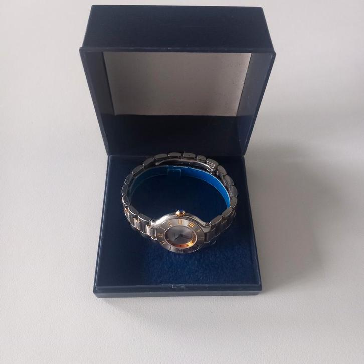 Vintage Cartier de must 21 two tone dameshorloge, Handtassen en Accessoires, Antieke sieraden, Goud, Ophalen of Verzenden