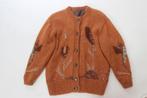 roestbruin zelf gebreide mohairtrui M/L, Ophalen of Verzenden, Zo goed als nieuw, Maat 42/44 (L), Bruin
