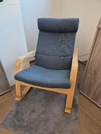 Ikea IPOÄNG schommelstoel, eikenfineer/Hillared donkerblauw, Huis en Inrichting, Ophalen, Hout, 75 tot 100 cm, Zo goed als nieuw