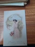 oude postkaart nieuwjaar ca 1910, Ophalen of Verzenden, Voor 1920, Gelopen, Feest(dag)