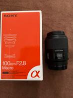 Sony 100mm f/2.8 Macro - Geschikt voor Sony A, Audio, Tv en Foto, Foto | Lenzen en Objectieven, Ophalen of Verzenden, Zo goed als nieuw