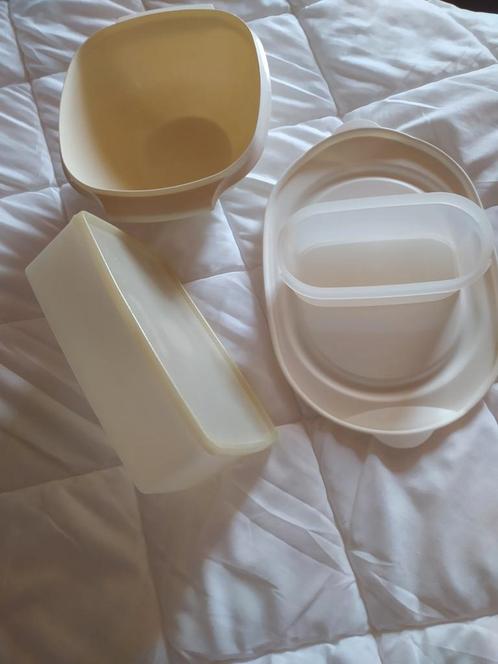 4 stuks tupperware, Huis en Inrichting, Keuken | Tupperware, Zo goed als nieuw, Wit, Crème, Ophalen