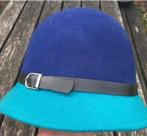 Retro, blauw, wollen cloche hoed - jaren 20 style/Maat57, Kleding | Dames, Nieuw, 56 of 57 cm (M, 7 of 7⅛ inch), Ophalen of Verzenden