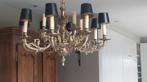 Luster met 12 armen in goudkleurig metaal., Huis en Inrichting, Lampen | Kroonluchters, Ophalen, Metaal