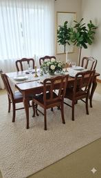 Table en chêne massif style Louis XV + 6 chaises, Enlèvement