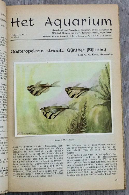 HET AQUARIUM 1948-49 JAARGANG 19 TERRARIUM INSECTARIUM, Antiek en Kunst, Antiek | Boeken en Manuscripten, Ophalen of Verzenden