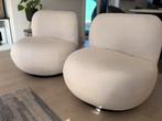 Draai fauteuils zandkleurig - 2 stuks -koopje, Huis en Inrichting, Fauteuils, Ophalen, Zo goed als nieuw, Stof, Modern