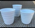 Lot Witte geemailleerde potten, Tuin en Terras, Steen, Rond, Binnen, Ophalen of Verzenden
