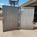 Poort Gegalvaniseerd 155 b x 245 hg 7,5 mtr, Tuin en Terras, Ophalen, Met poort, Gebruikt, Spijlenhekwerk