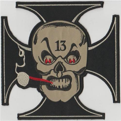 Iron Cross Skull 13 stoffen opstrijk patch embleem #9, Motoren, Accessoires | Overige, Nieuw, Verzenden
