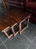 Set van 3 massief houten nesttafels – rustieke uitstraling, Ophalen