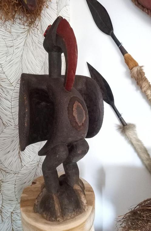 Beeld SENUFO neushoornvogel uit Mali 65 cm, Antiquités & Art, Art | Art non-occidental, Enlèvement ou Envoi