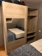 Armoire coulissante effet bois, Maison & Meubles, Chambre à coucher | Chambres à coucher complètes, Enlèvement, Comme neuf