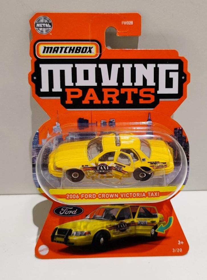 Matchbox MOVING PARTS 2006 Ford Crown Victoria Taxi (2020), Hobby en Vrije tijd, Modelauto's | Overige schalen, Ophalen of Verzenden