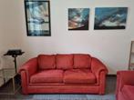 Canapé en velour rouge, Maison & Meubles, Banc droit, 200 à 250 cm, Enlèvement, Utilisé