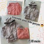 Gilet +t-shirt ML pour bébé -T.18 ans, Ensemble, Utilisé, Garçon, Enlèvement ou Envoi