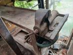 Stevige houten werkbank met bankschroef en extra's, Ophalen, Gebruikt, 120 tot 170 cm, Bankschroef