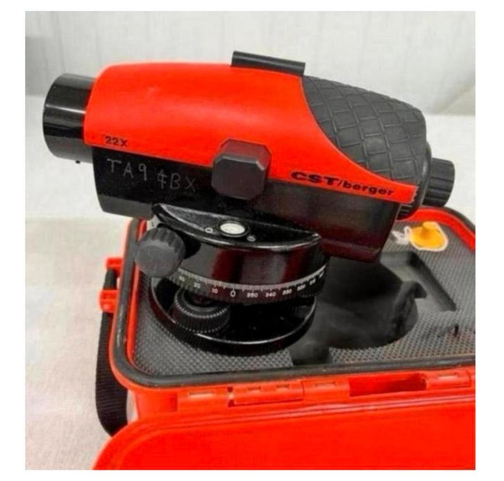 CST-Berger Automatic auto Level 22x PAL Roterende laser set, Doe-het-zelf en Bouw, Meetapparatuur, Zo goed als nieuw, Afstand