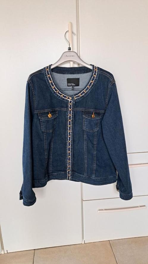marie méro jeansjasje mt 46, Kleding | Dames, Jassen | Zomer, Zo goed als nieuw, Maat 46/48 (XL) of groter, Blauw, Ophalen of Verzenden