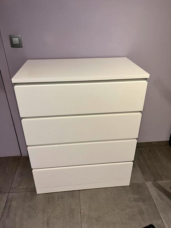Ikea malm ladekast mat wit, Huis en Inrichting, Kasten | Ladekasten, Gebruikt, 100 tot 150 cm, 50 tot 100 cm, 25 tot 50 cm, 3 of 4 laden