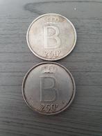 Belgie Koning Boudewijn 250fr.zilver 2stuks, Timbres & Monnaies, Monnaies | Pays-Bas, Enlèvement ou Envoi