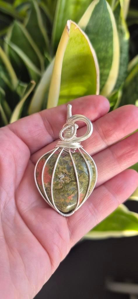 unakiet edelsteen hanger zilver sieraden kristallen juwelen, Handtassen en Accessoires, Kettinghangers, Nieuw, Zilver, Zilver