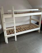 Stapelbed met 2 lattenbodems, Ophalen, Gebruikt, 90 cm, Wit