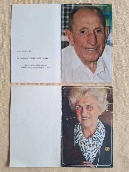 Bidprentje oud wielrenner Briek Schotte en vrouw, Verzamelen, Bidprentjes en Rouwkaarten, Bidprentje, Ophalen of Verzenden
