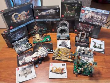 groot lot van alle 8 Lego Star Wars diorama sets beschikbaar voor biedingen