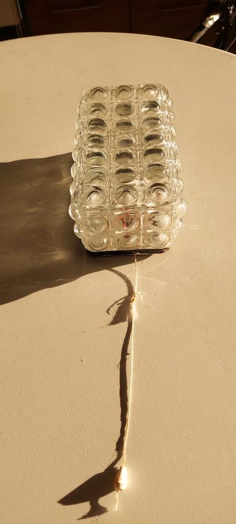 wandlamp met sierglas, Huis en Inrichting, Lampen | Hanglampen, Gebruikt, Ophalen