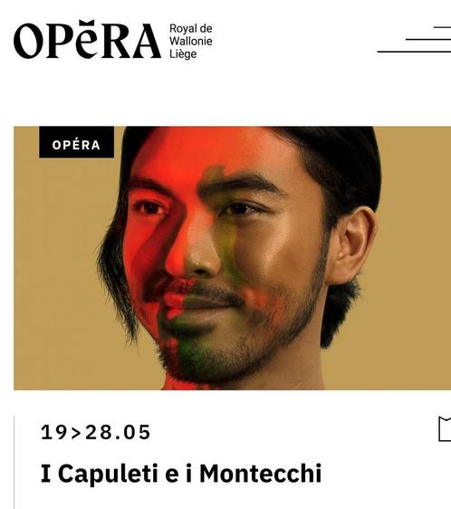 2 tickets opéra Liège I Capuleti e i Montecchi  (Roméo et Ju, Tickets & Billets, Théâtre | Théâtre, Danse & Opéra, Mai, Opéra