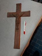Houten kruis met Jezus, Antiek en Kunst, Ophalen of Verzenden